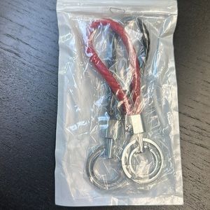 Red and Black braided keychains new with tags
